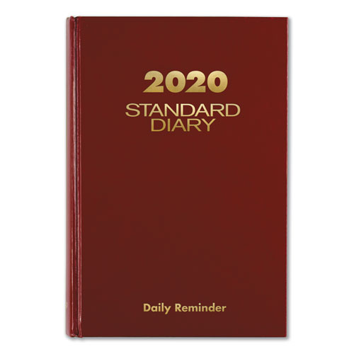 Standard Diary Recycled Daily Reminder, Red, 8 1/ 4 x 5 3/ 4, 2020