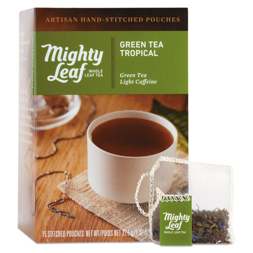 A box of Mighty Leaf Green Tea Tropical bags