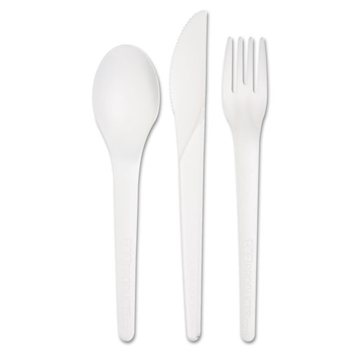 Plantware Cutlery including a spoon, knife and fork