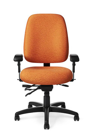 black and orange chair