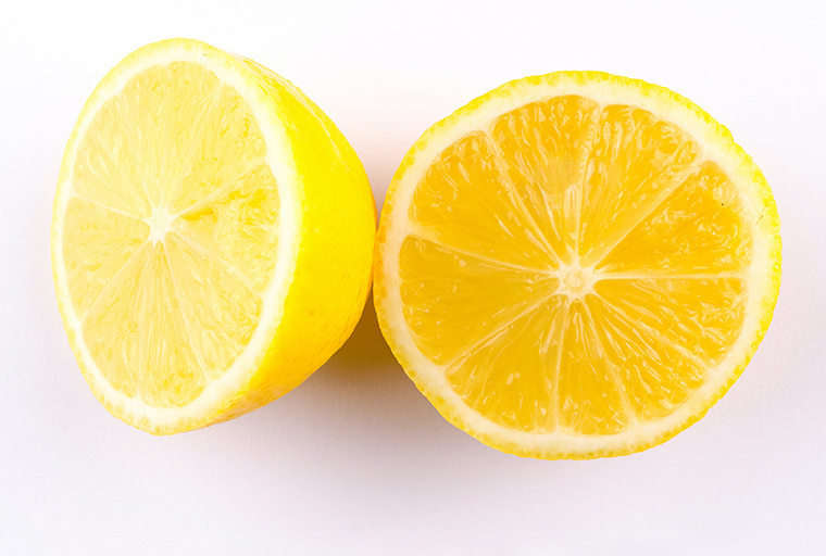 Two halves of a lemon